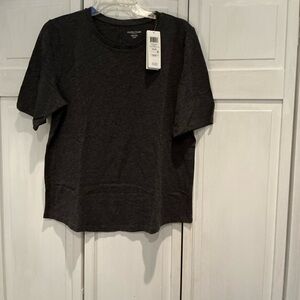 Eileen Fisher Charcoal Crew Neck Top